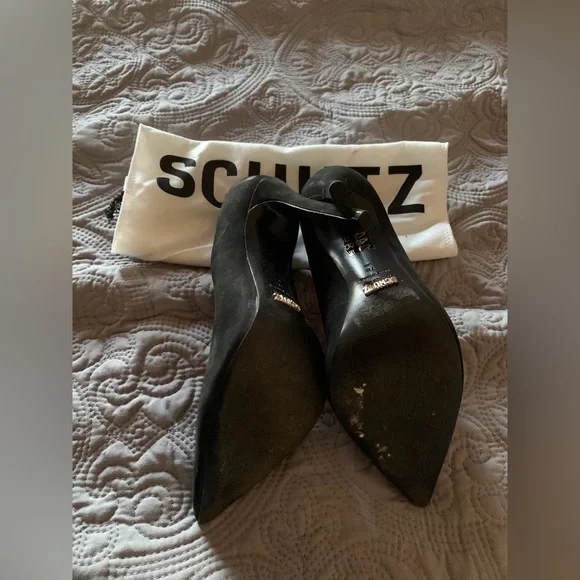 Schutz Gilberta Fiesta Size 7 Black Suede/Nubuck - Picture 3 of 3